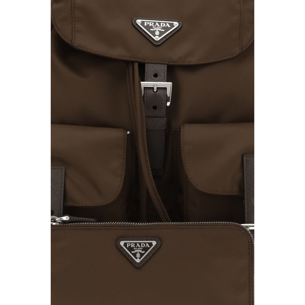Prada Brauner Rucksack aus recyceltem Polyamid-3