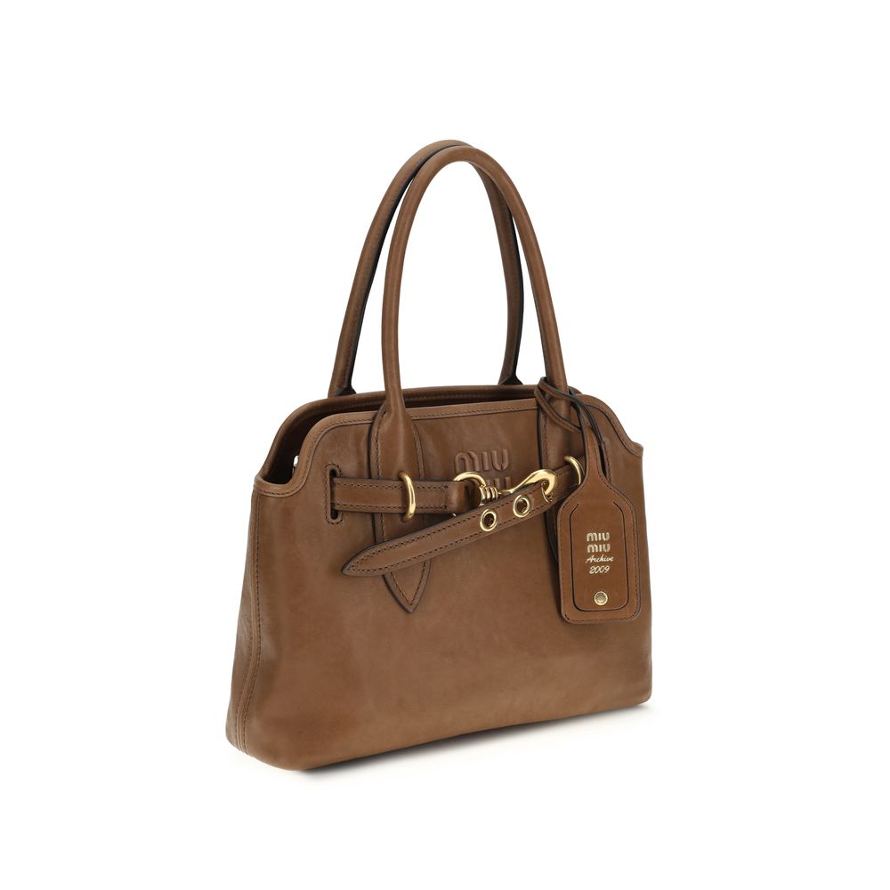 Miu Miu Schultertasche aus braunem Lammleder Ovis Aries Aries-2