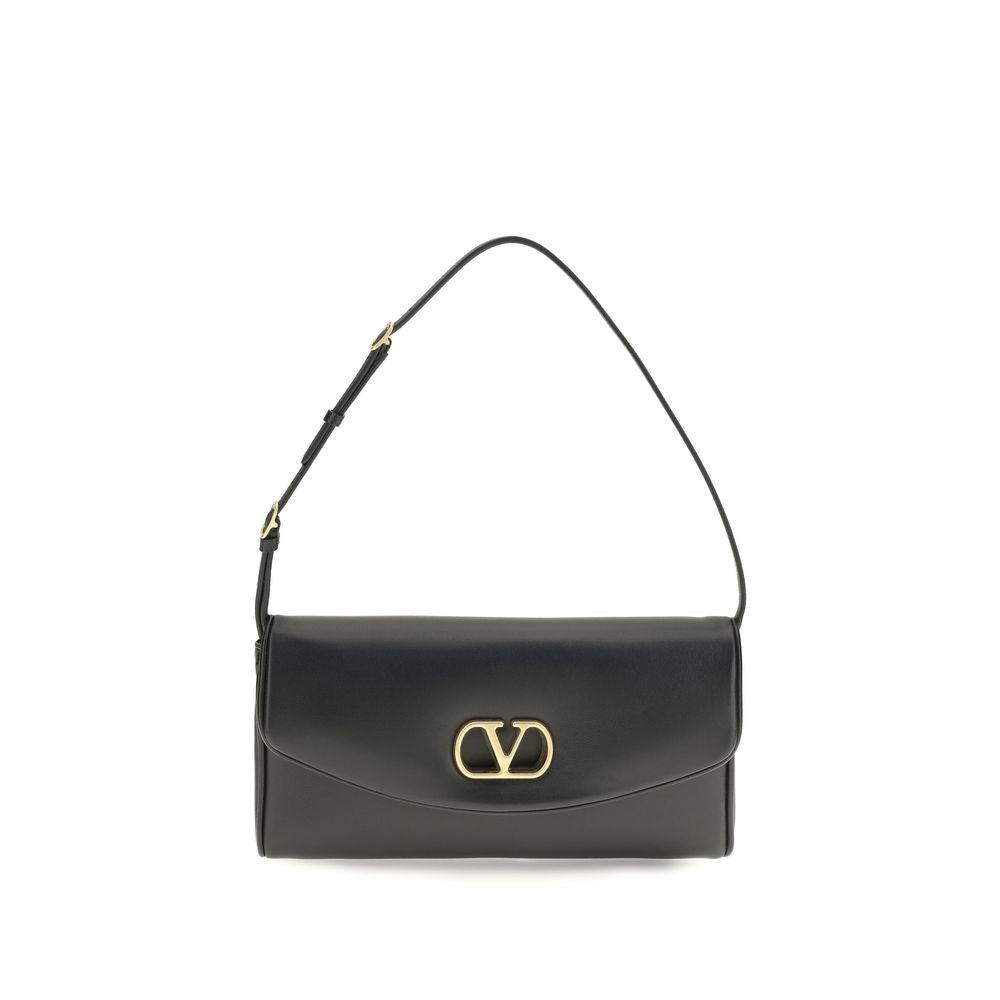 Valentino Garavani Braune Kalbsleder Bos Taurus Schultertasche-1