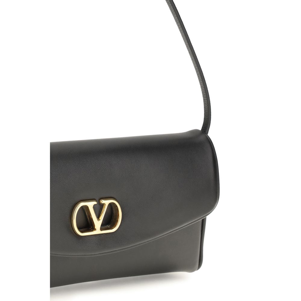 Valentino Garavani Braune Kalbsleder Bos Taurus Schultertasche-4