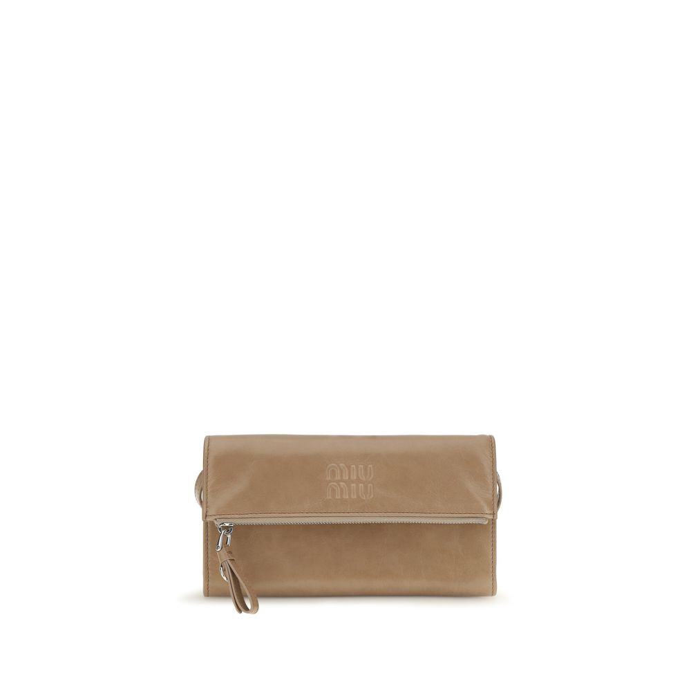 Miu Miu Beige Calf Leather Bos Taurus Wallet-1