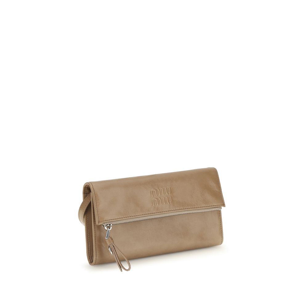Miu Miu Beige Calf Leather Bos Taurus Wallet-2