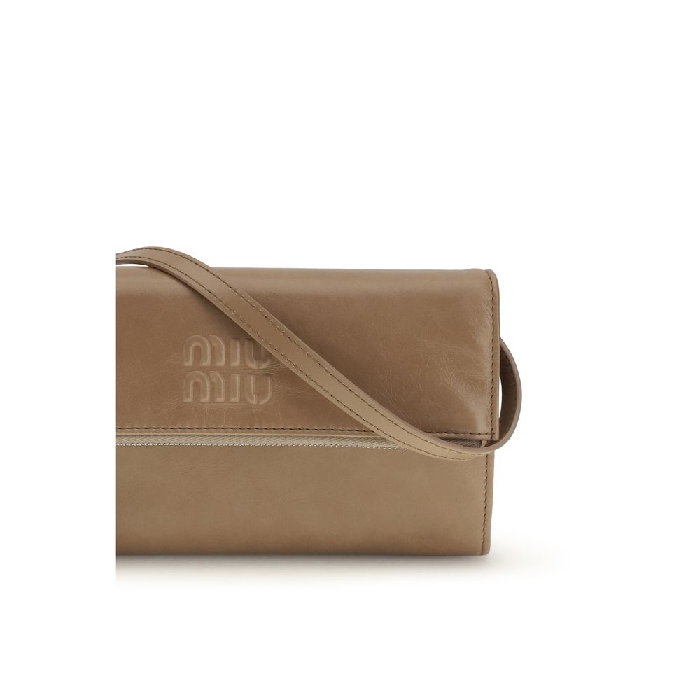 Miu Miu Beige Calf Leather Bos Taurus Wallet-4