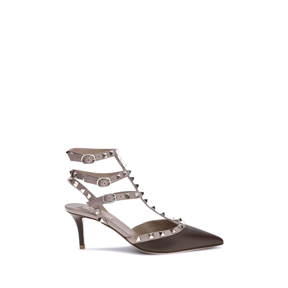 Valentino Garavani Braune Pumps aus Kalbsleder Bos Taurus mit mittelhohem Absatz-1