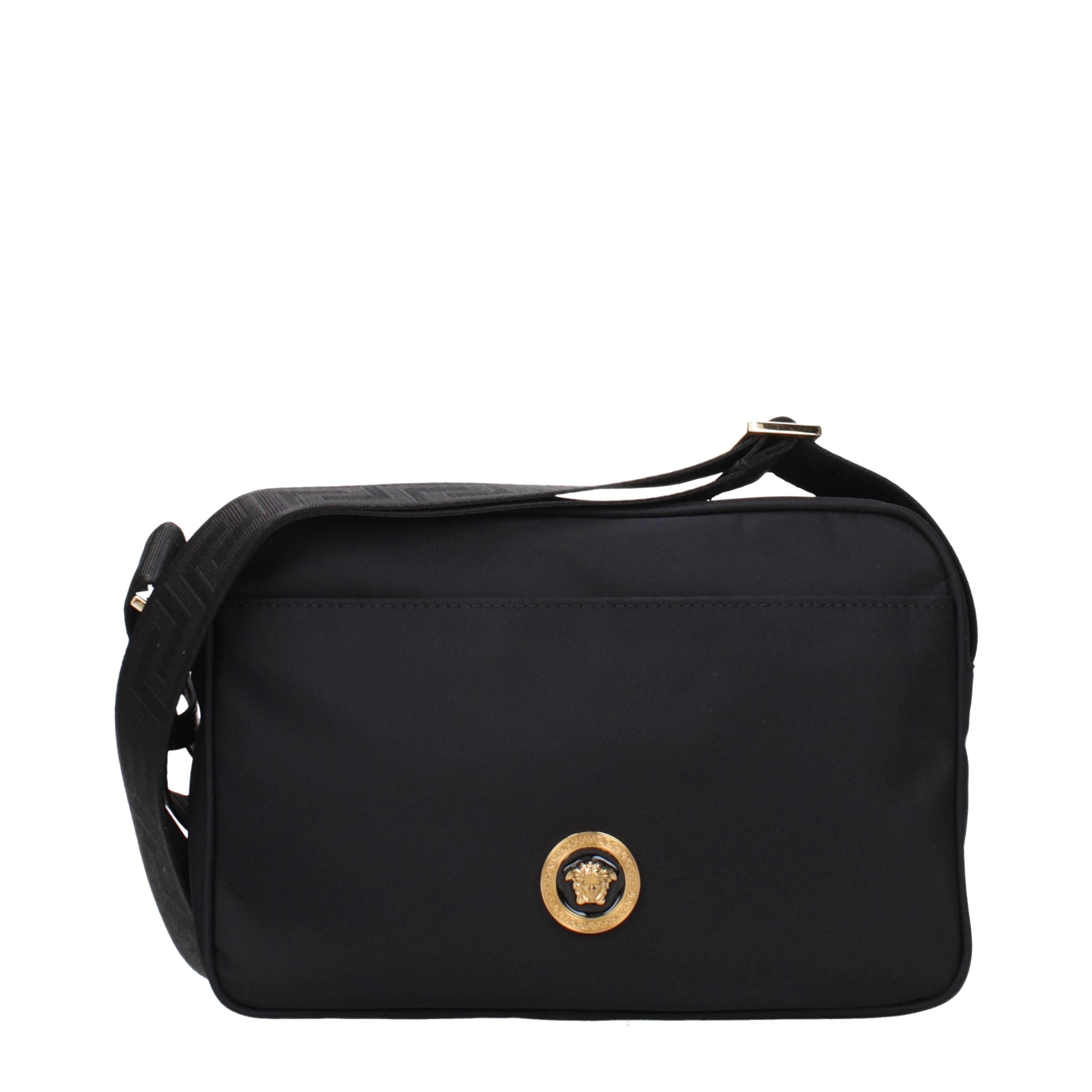 Versace Schwarze Umhängetasche aus Stoff