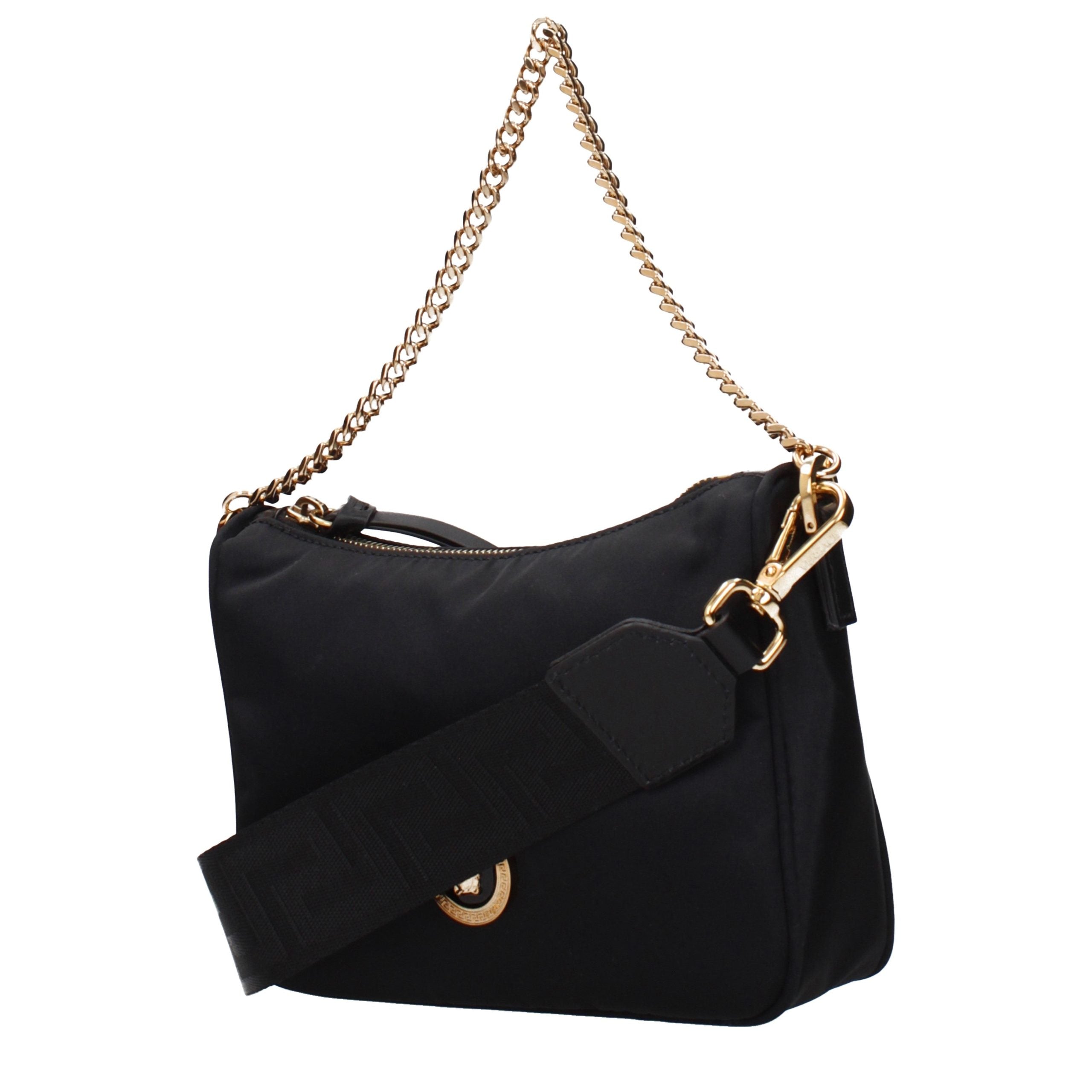 Versace Schwarze Stoffhandtasche-1