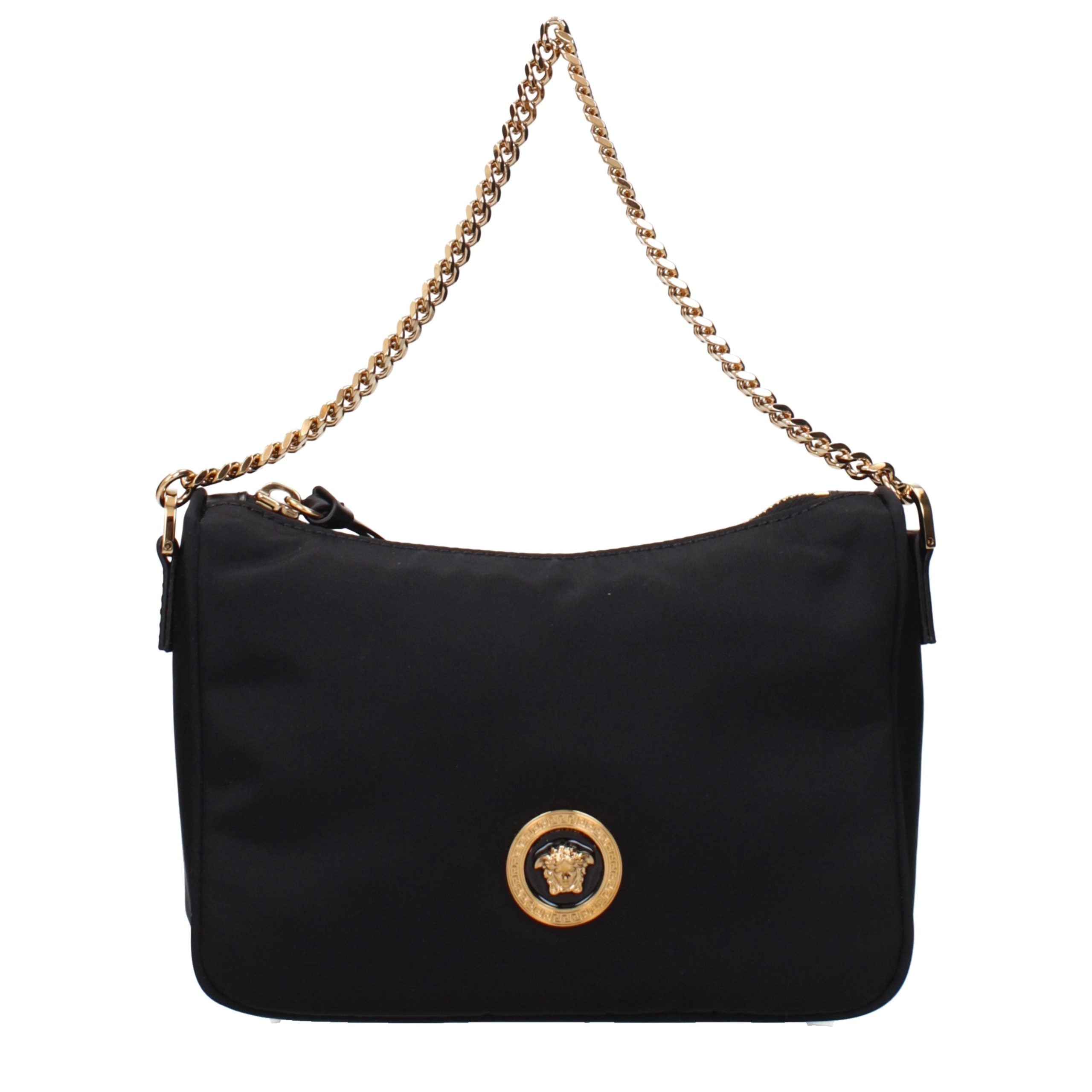 Versace Schwarze Stoffhandtasche-3