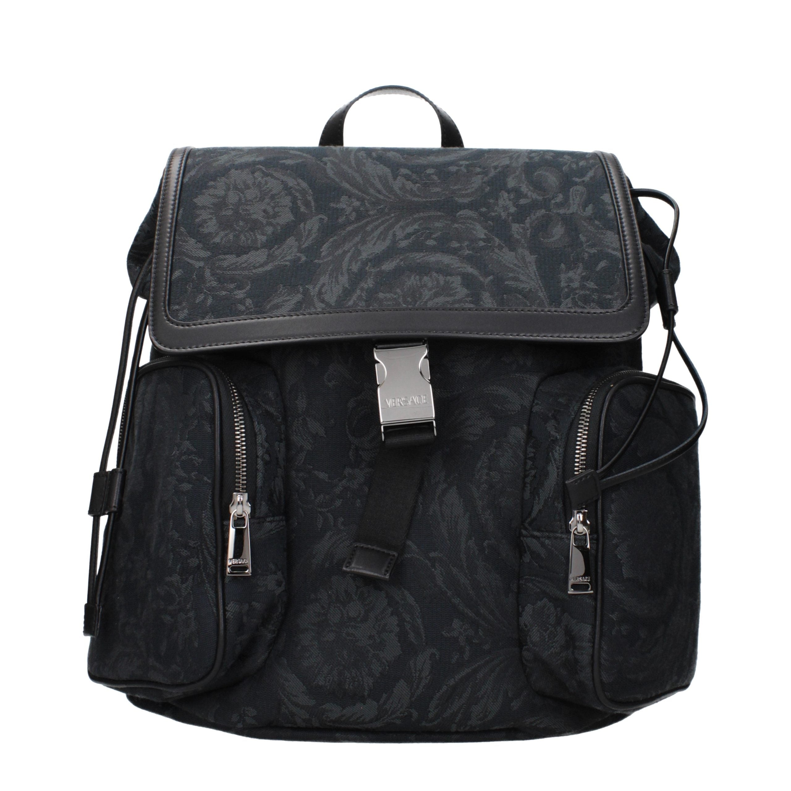 Versace Schwarzer Rucksack aus Stoff-1