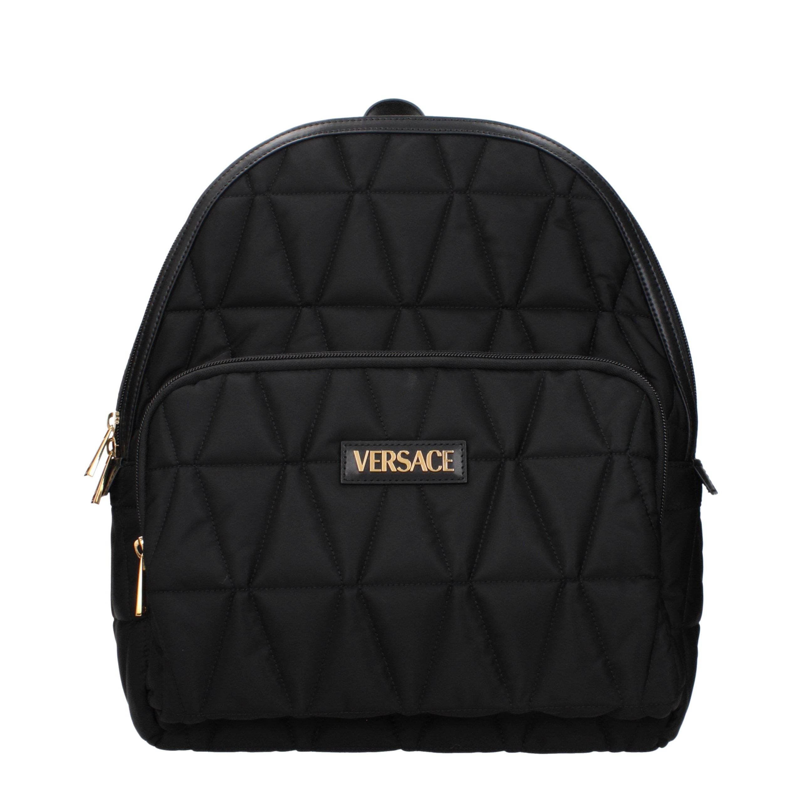 Versace Schwarzer Rucksack aus Stoff-1