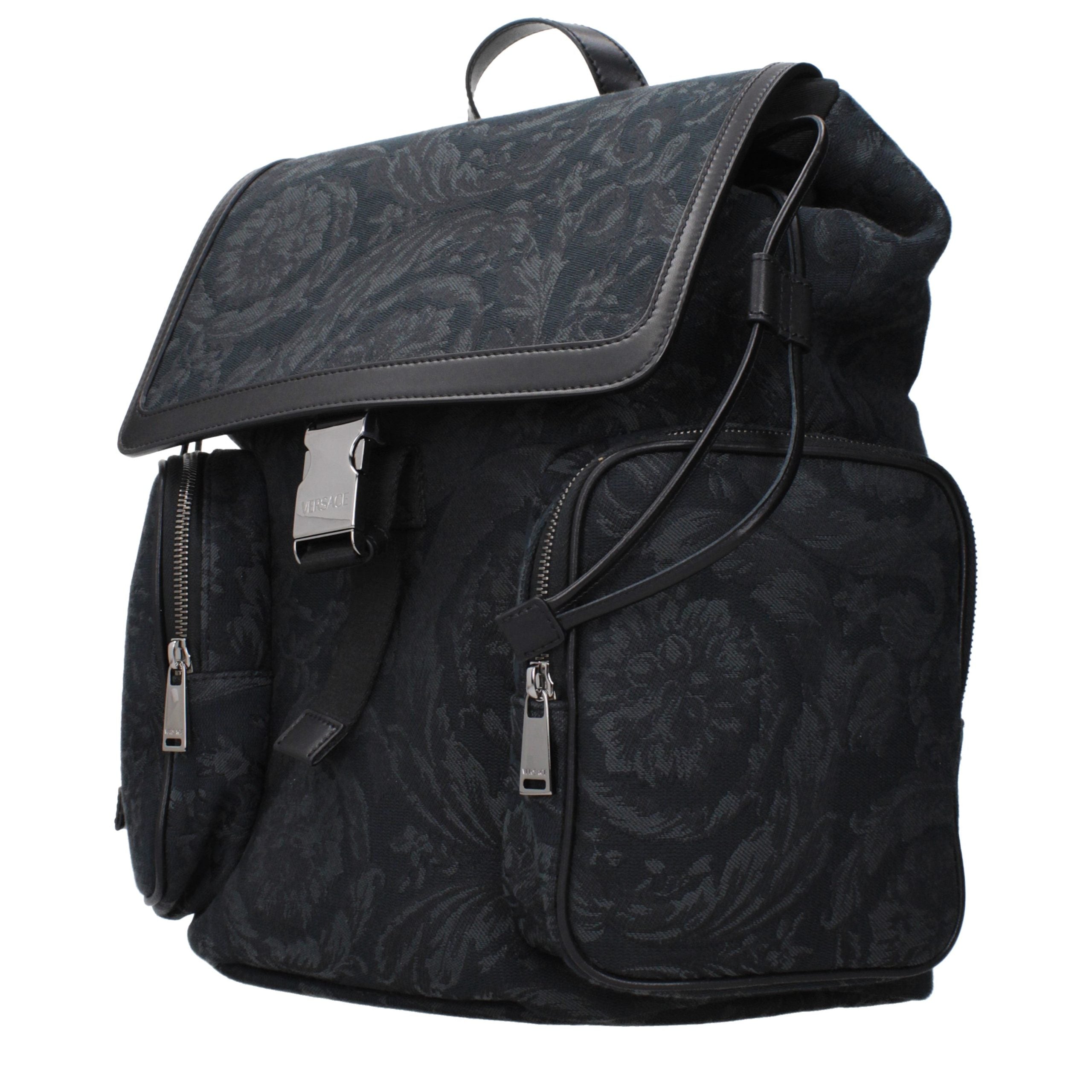 Versace Schwarzer Rucksack aus Stoff-2