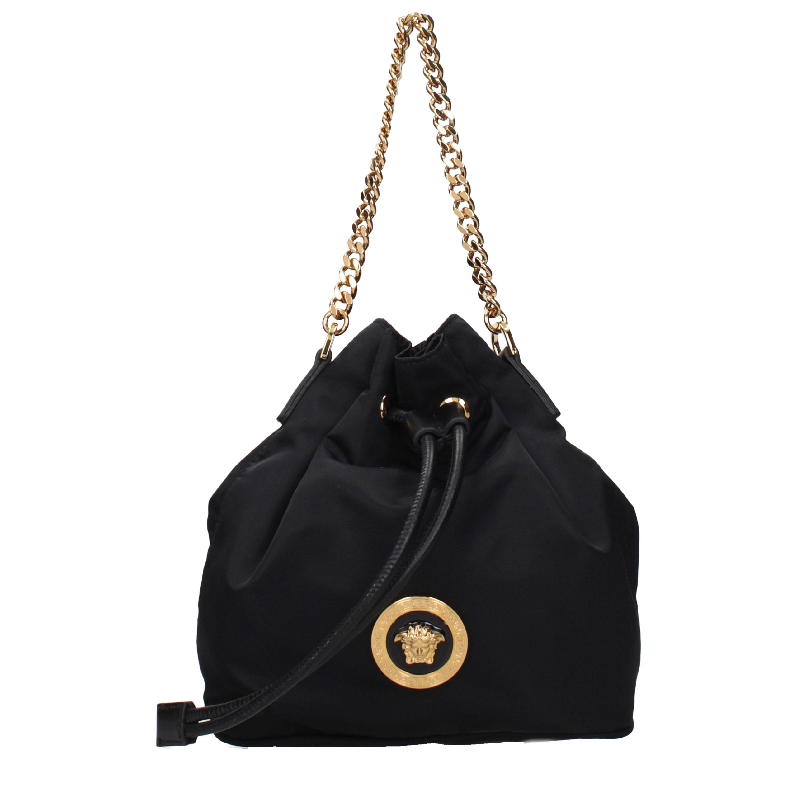 Versace Schwarze Stoffhandtasche-1