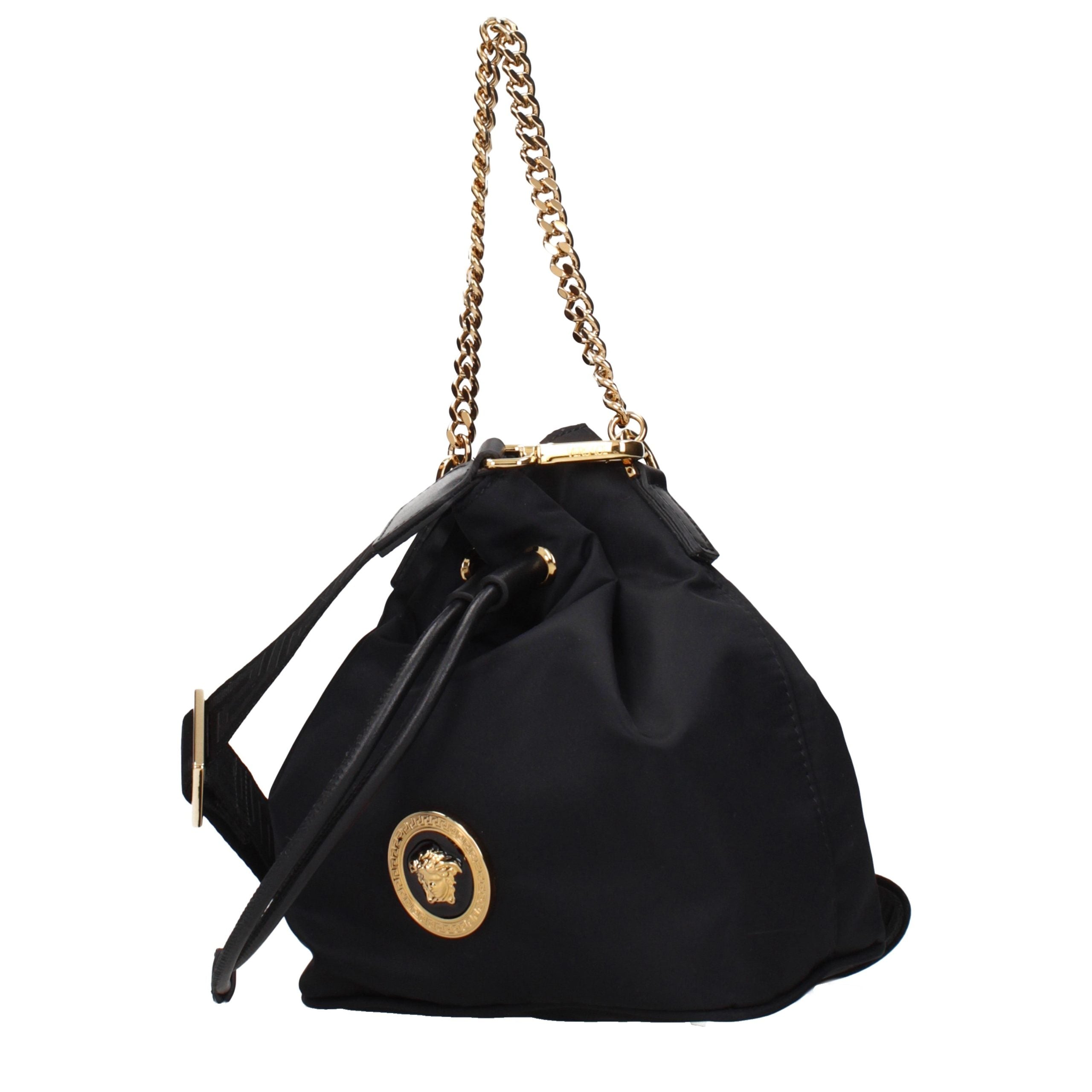Versace Schwarze Stoffhandtasche-2