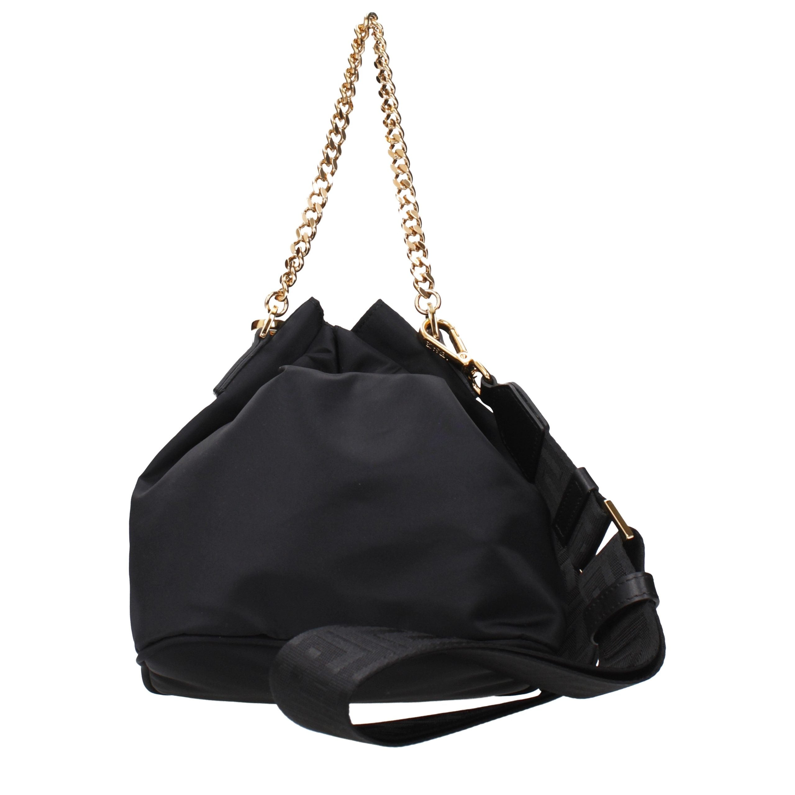 Versace Schwarze Stoffhandtasche-3