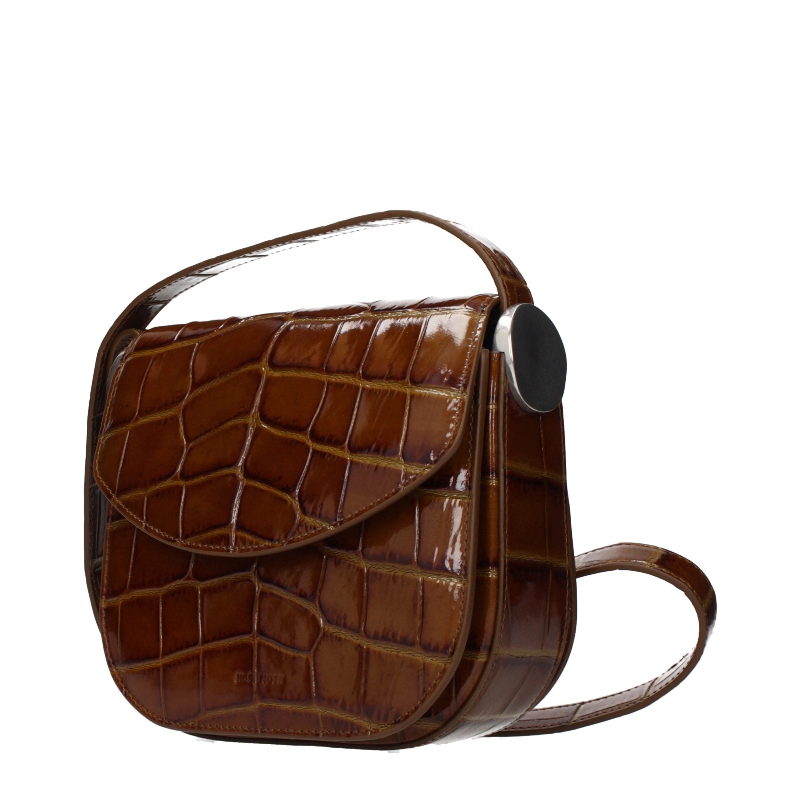 Jil Sander Braune Leder Umhängetasche-2