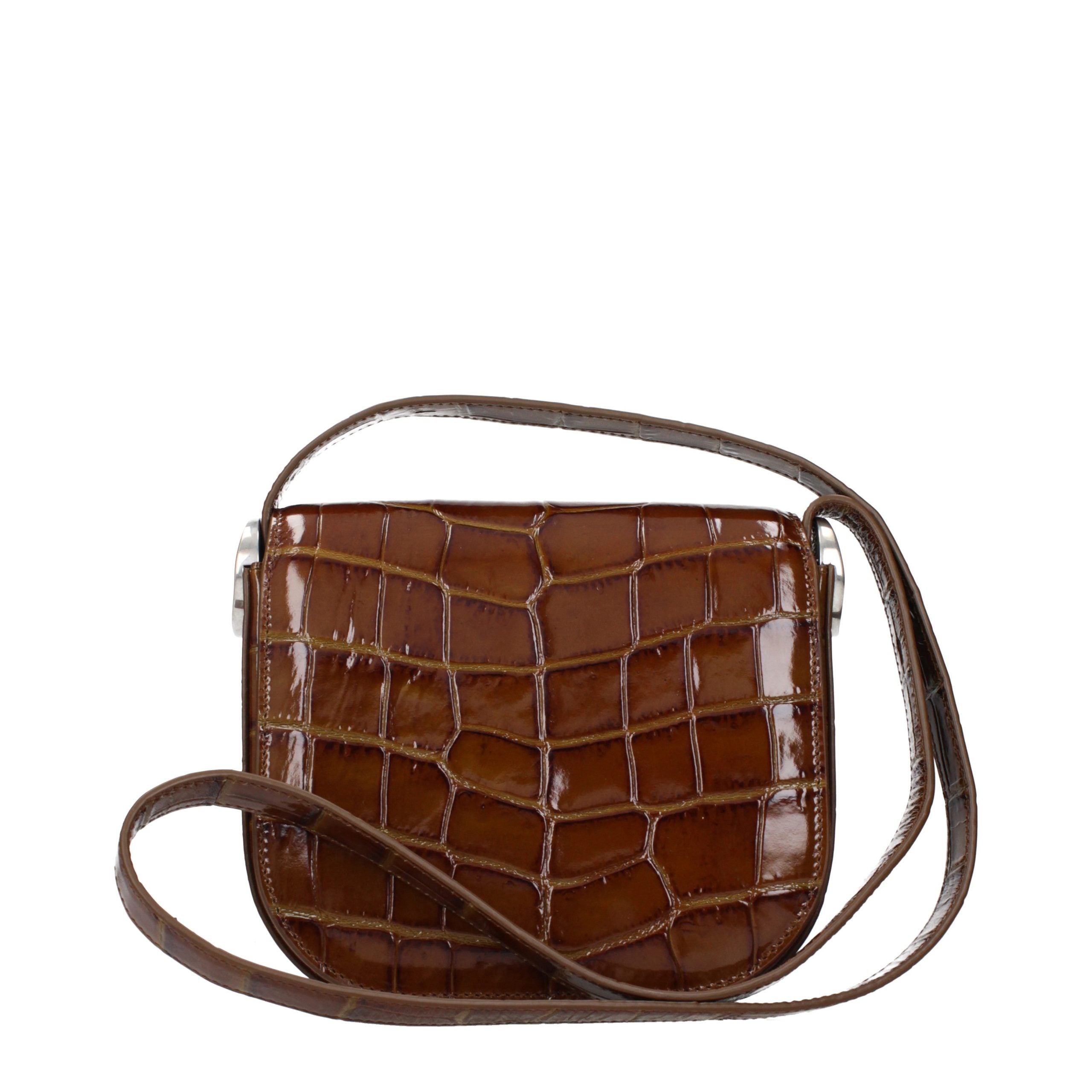 Jil Sander Braune Leder Umhängetasche-3