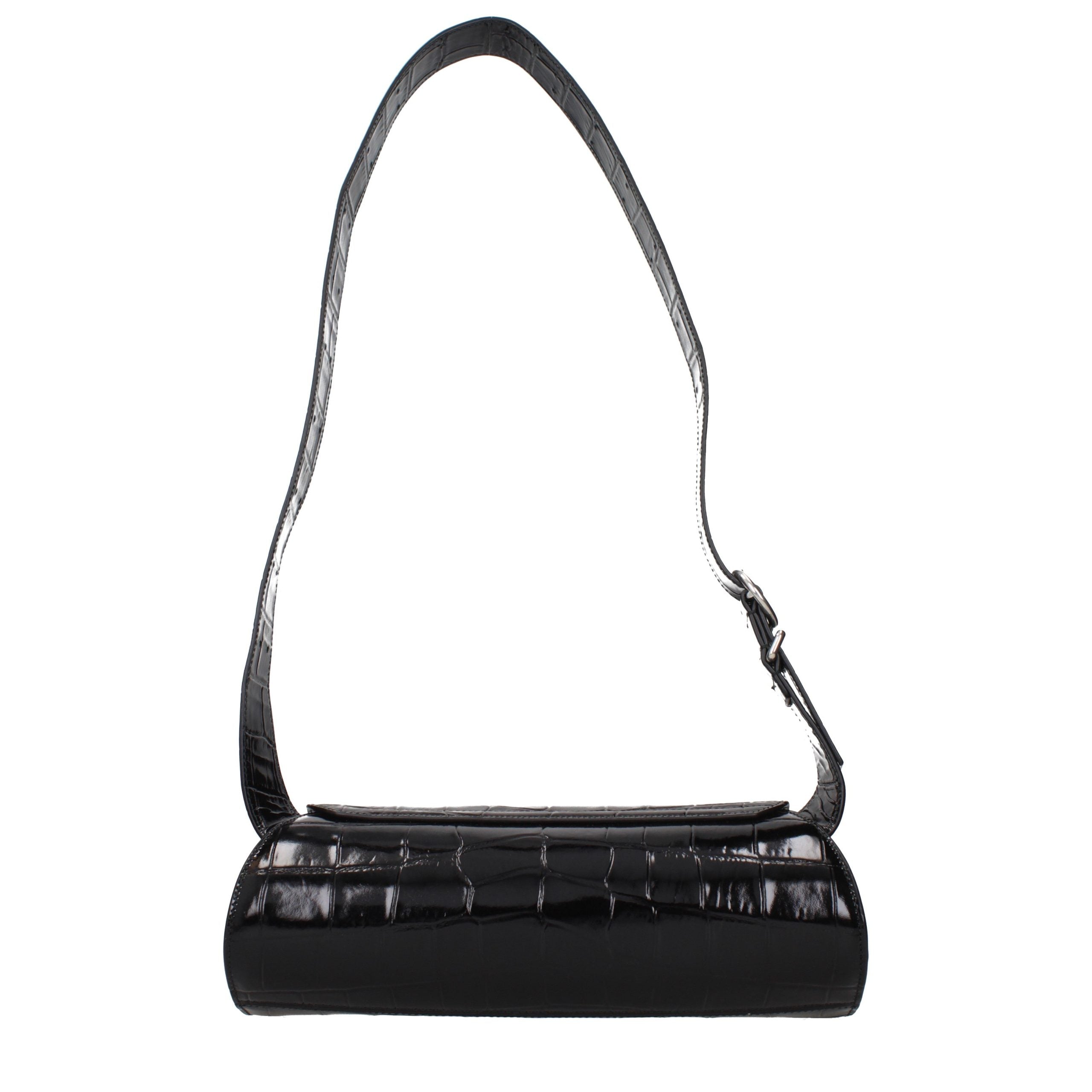 Jil Sander Schwarze Leder Umhängetasche-3