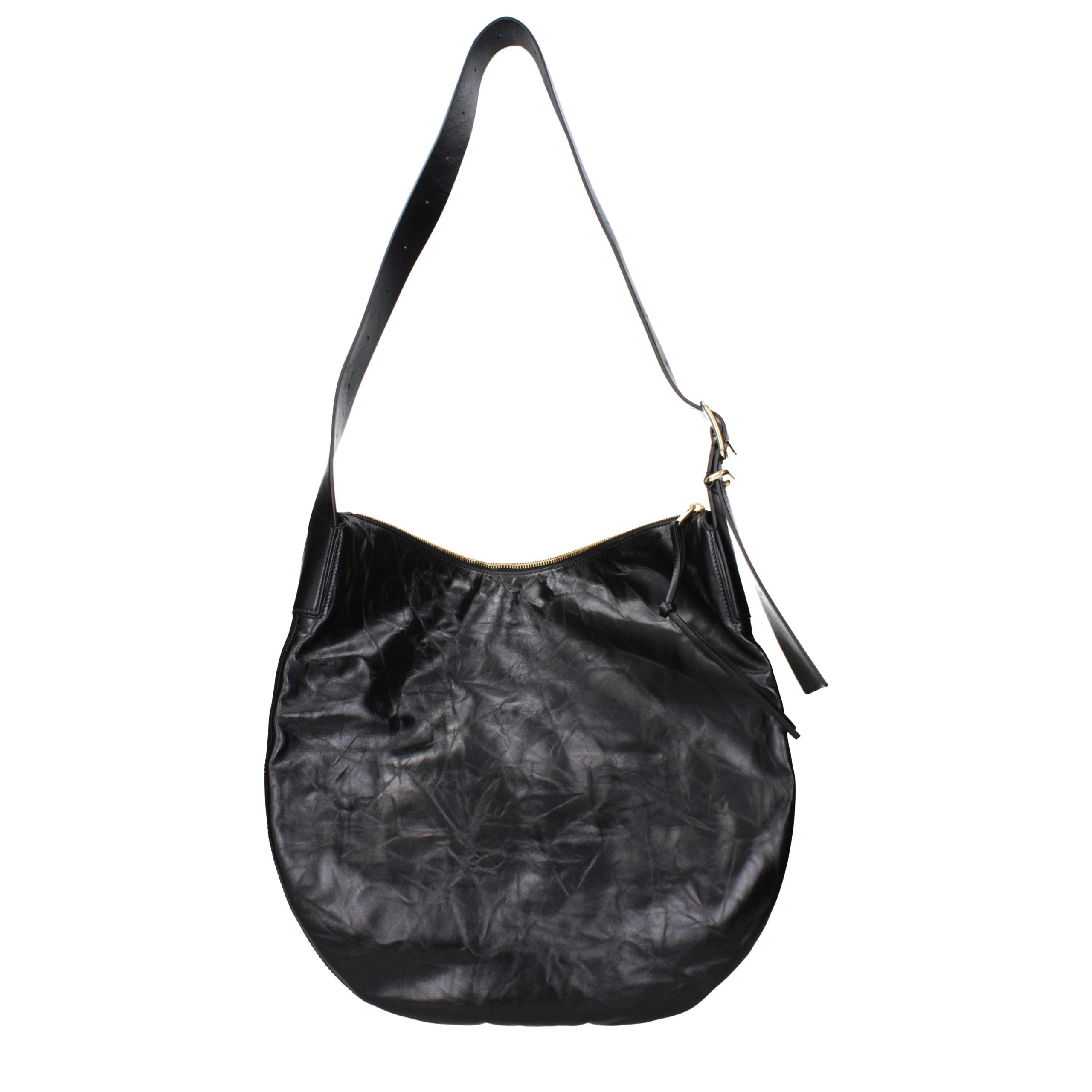 Jil Sander Schwarze Leder Umhängetasche-3