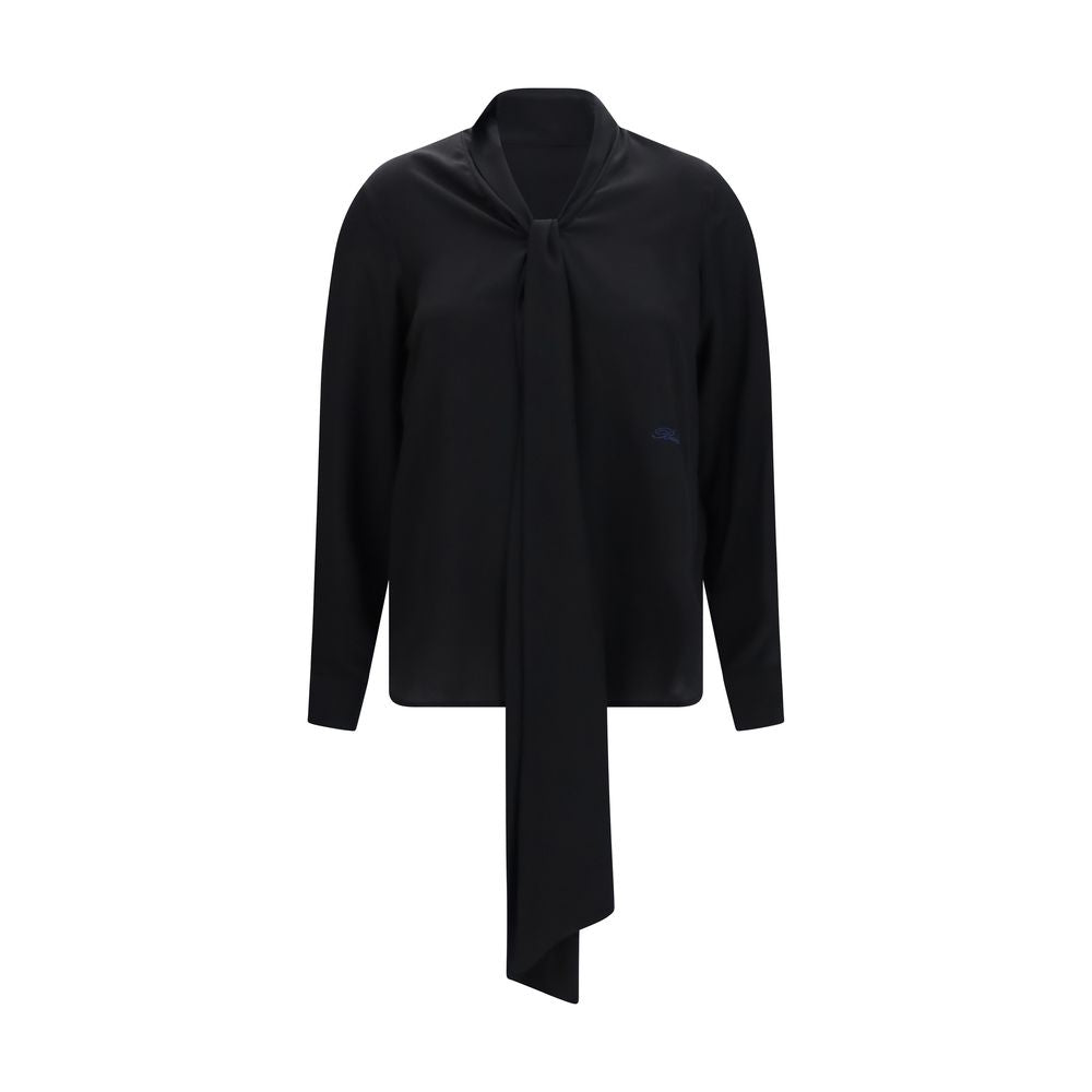 Burberry Schwarze Seidenbluse-1