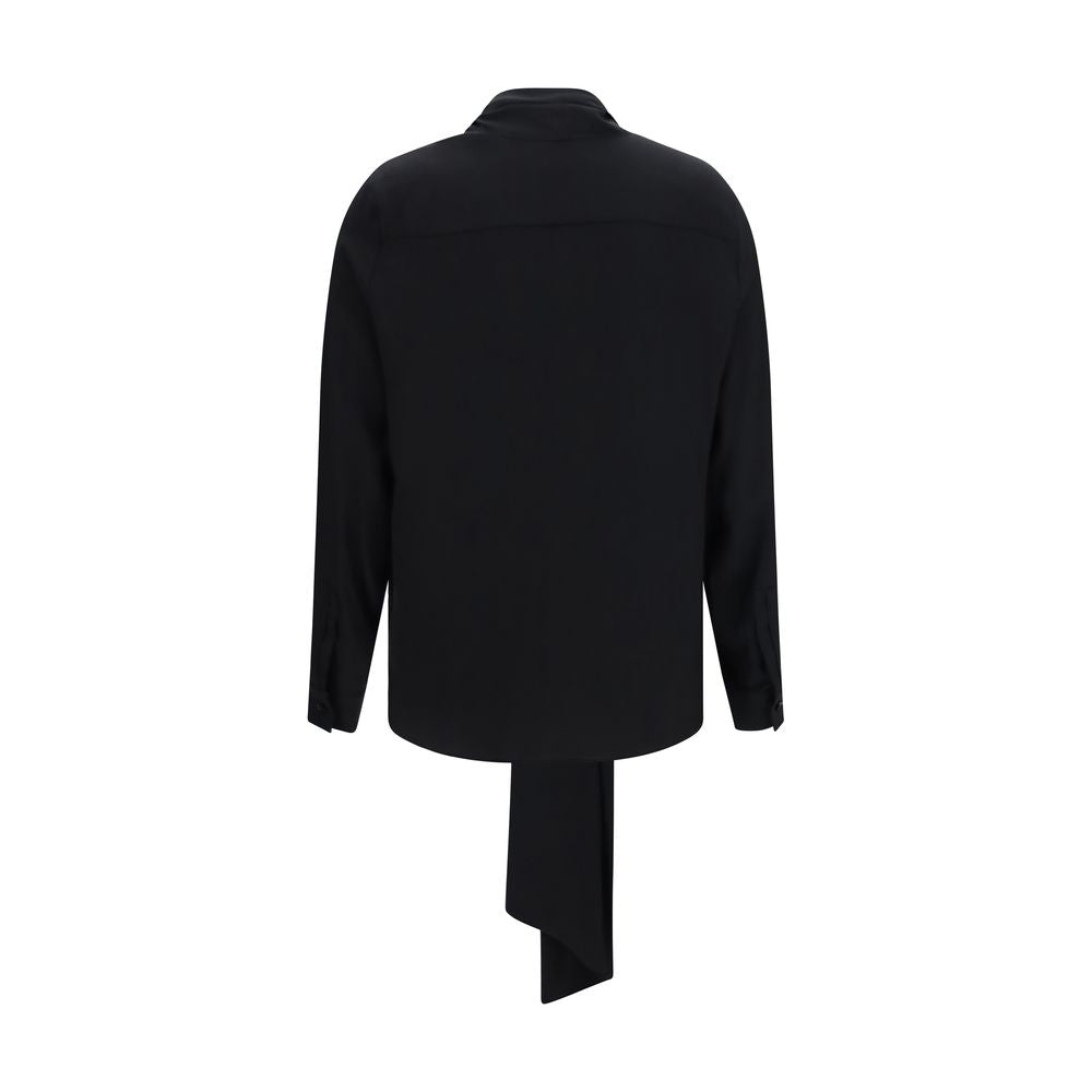 Burberry Schwarze Seidenbluse-2