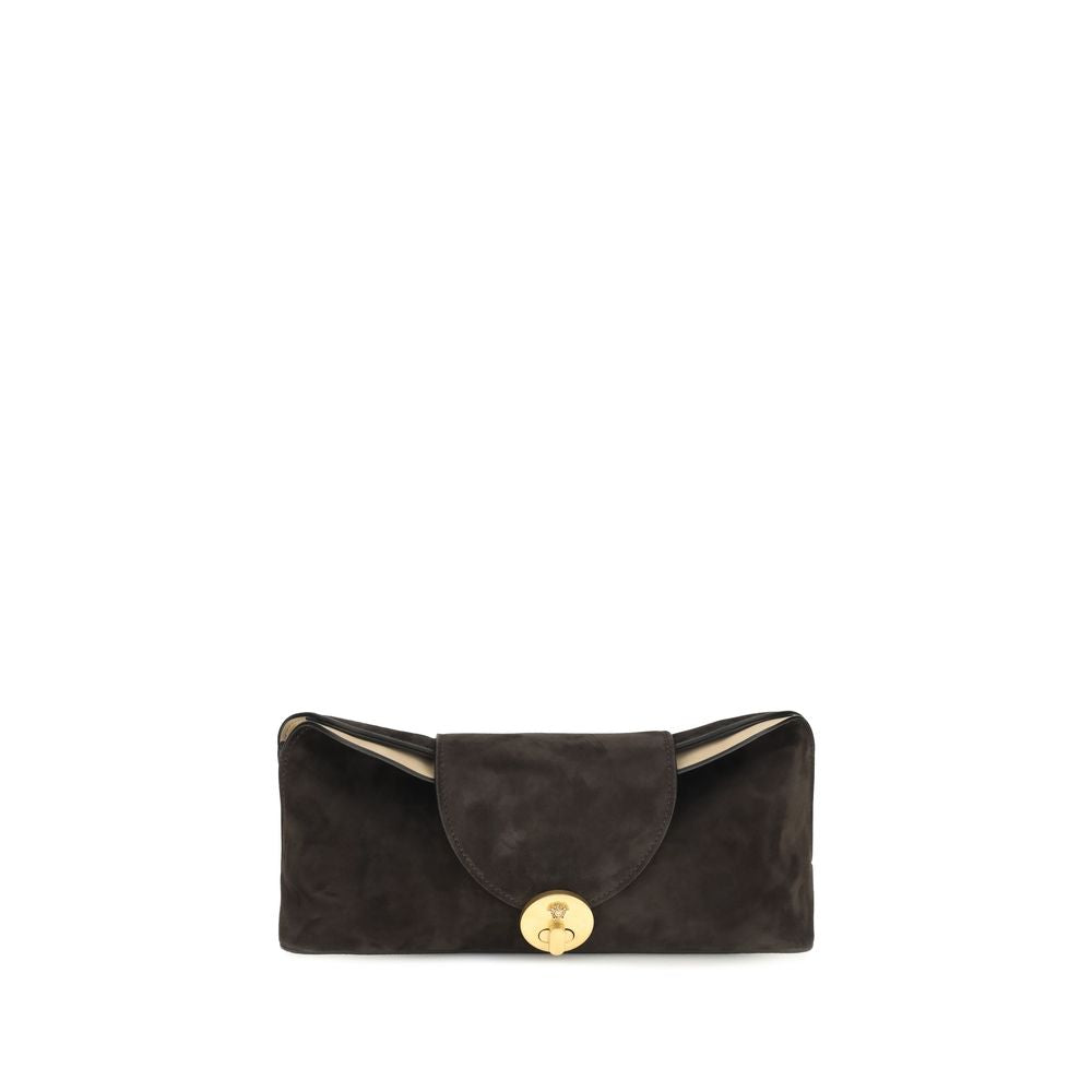 Versace Braune Kalbsleder Bos Taurus Schultertasche-1