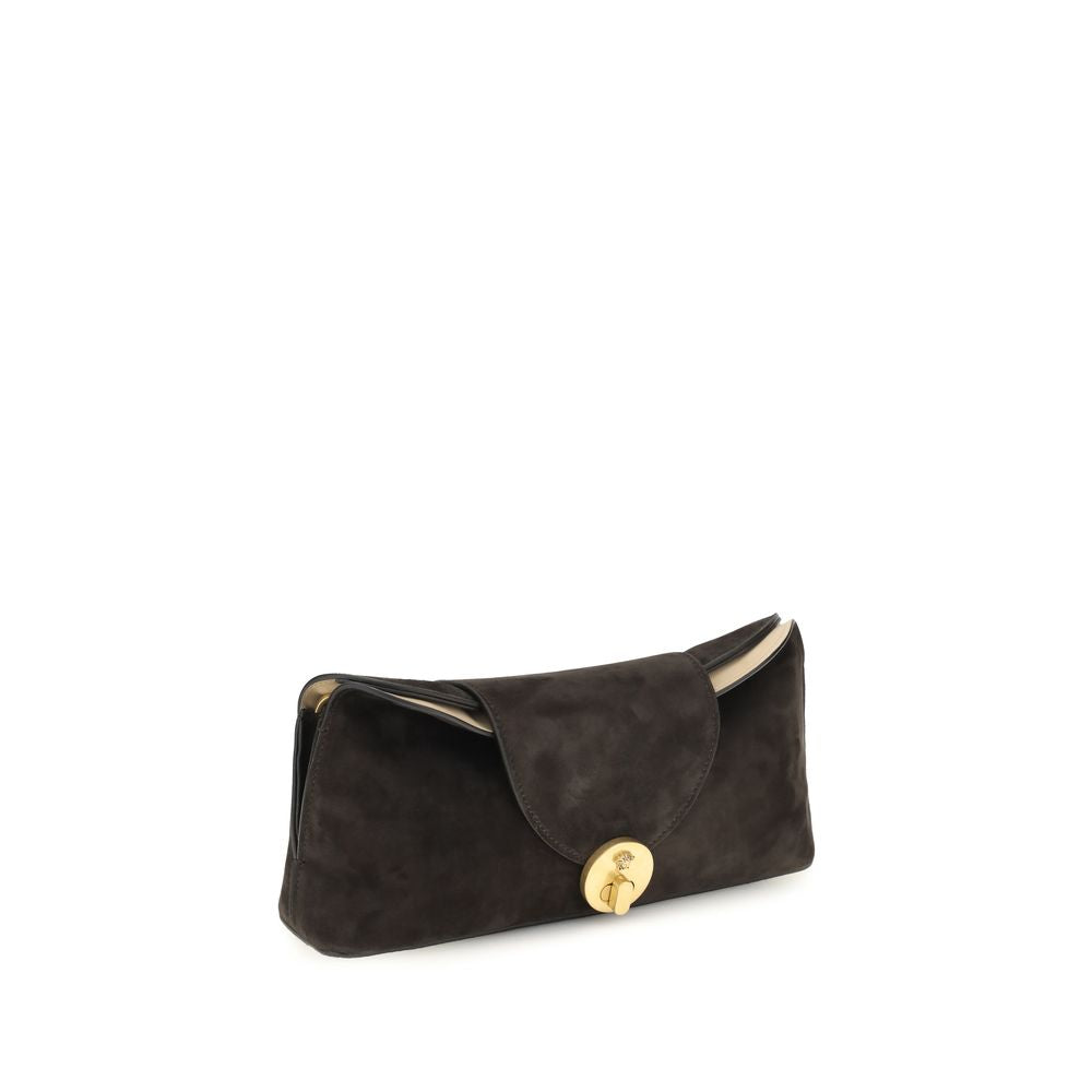 Versace Braune Kalbsleder Bos Taurus Schultertasche-2