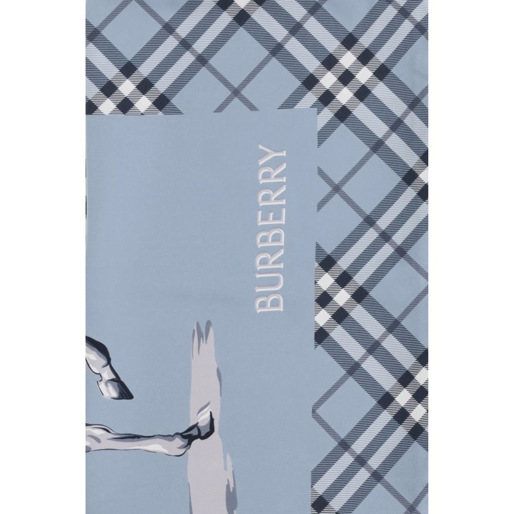Burberry Blaues Seidenschal-3