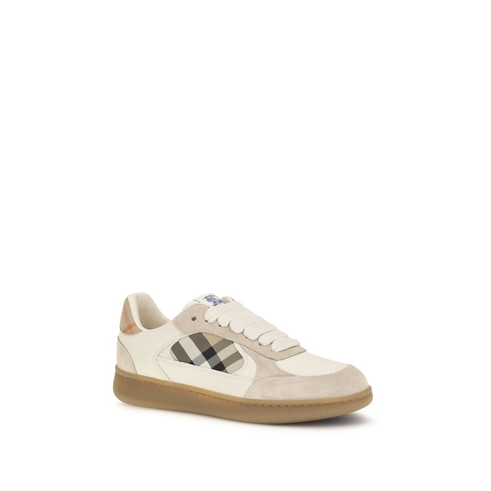 Burberry Beige Calf Leather Bos Taurus Sneakers-2
