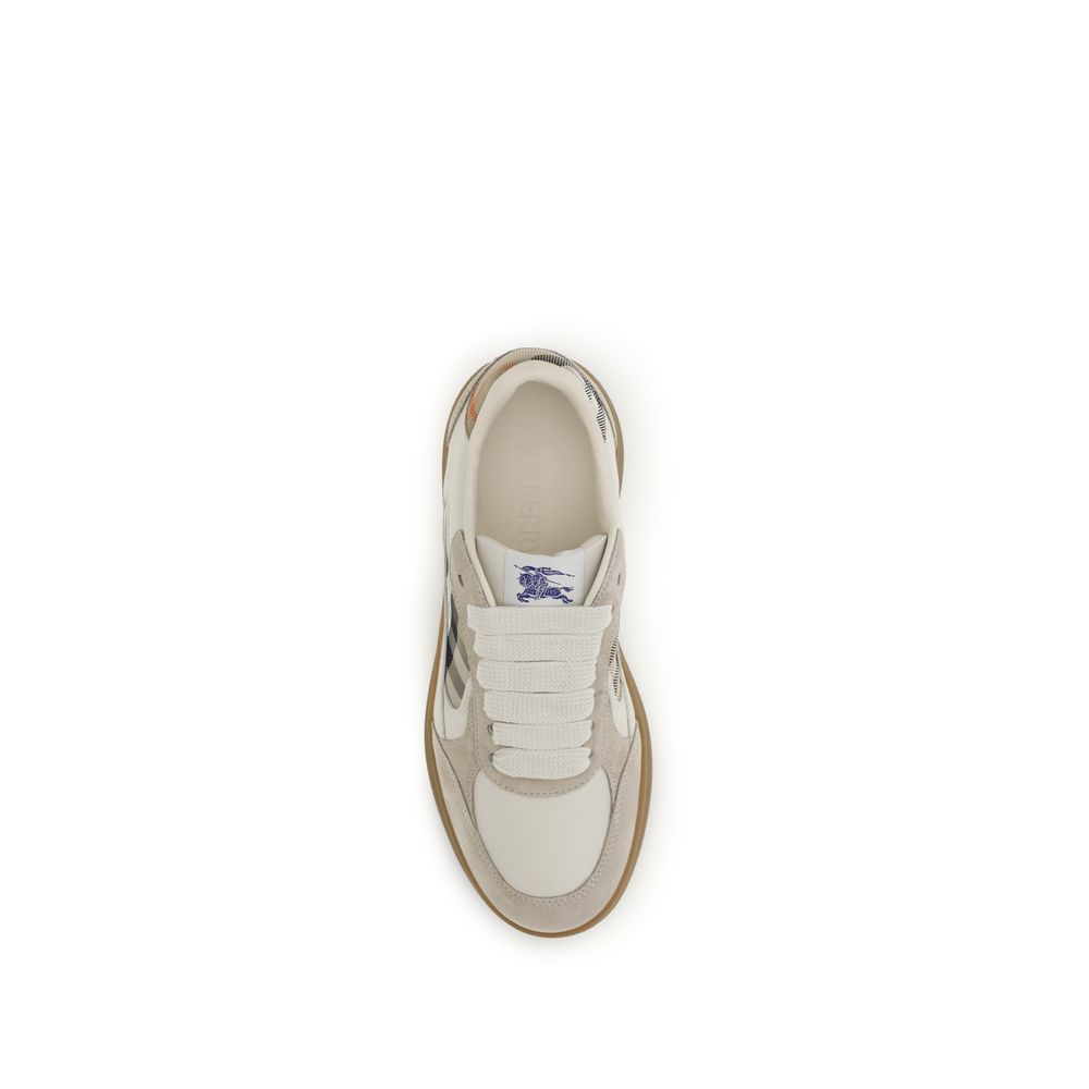 Burberry Beige Calf Leather Bos Taurus Sneakers-4
