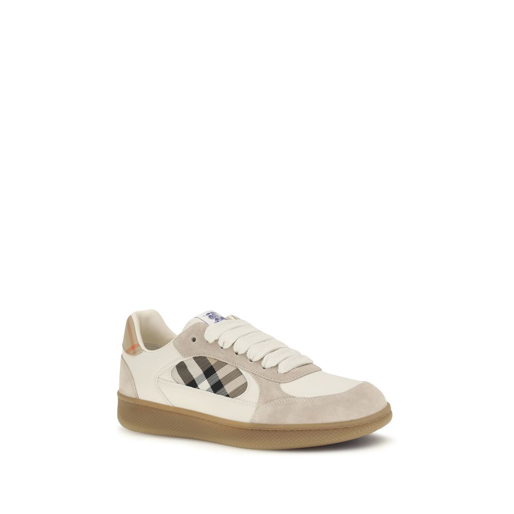 Burberry Beige Calf Leather Bos Taurus Low Top Sneakers-2