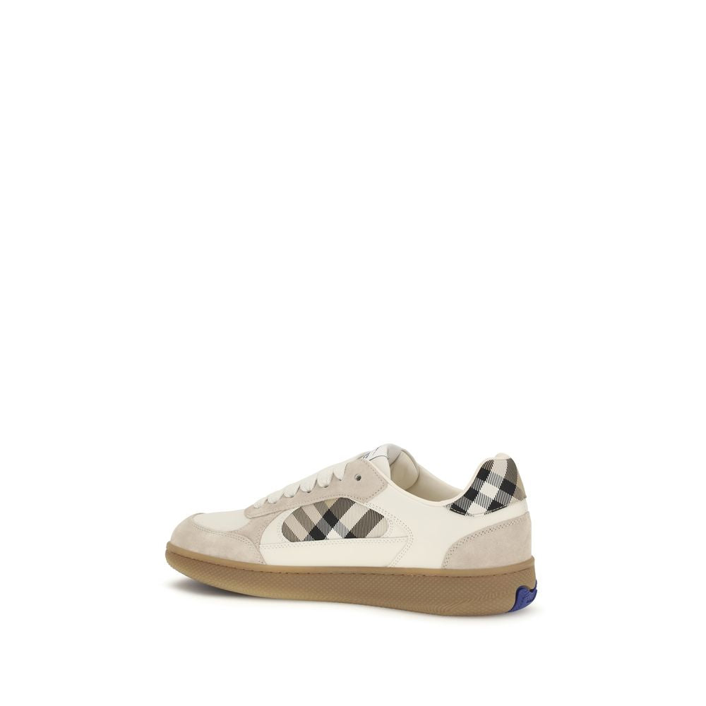 Burberry Beige Calf Leather Bos Taurus Low Top Sneakers-3