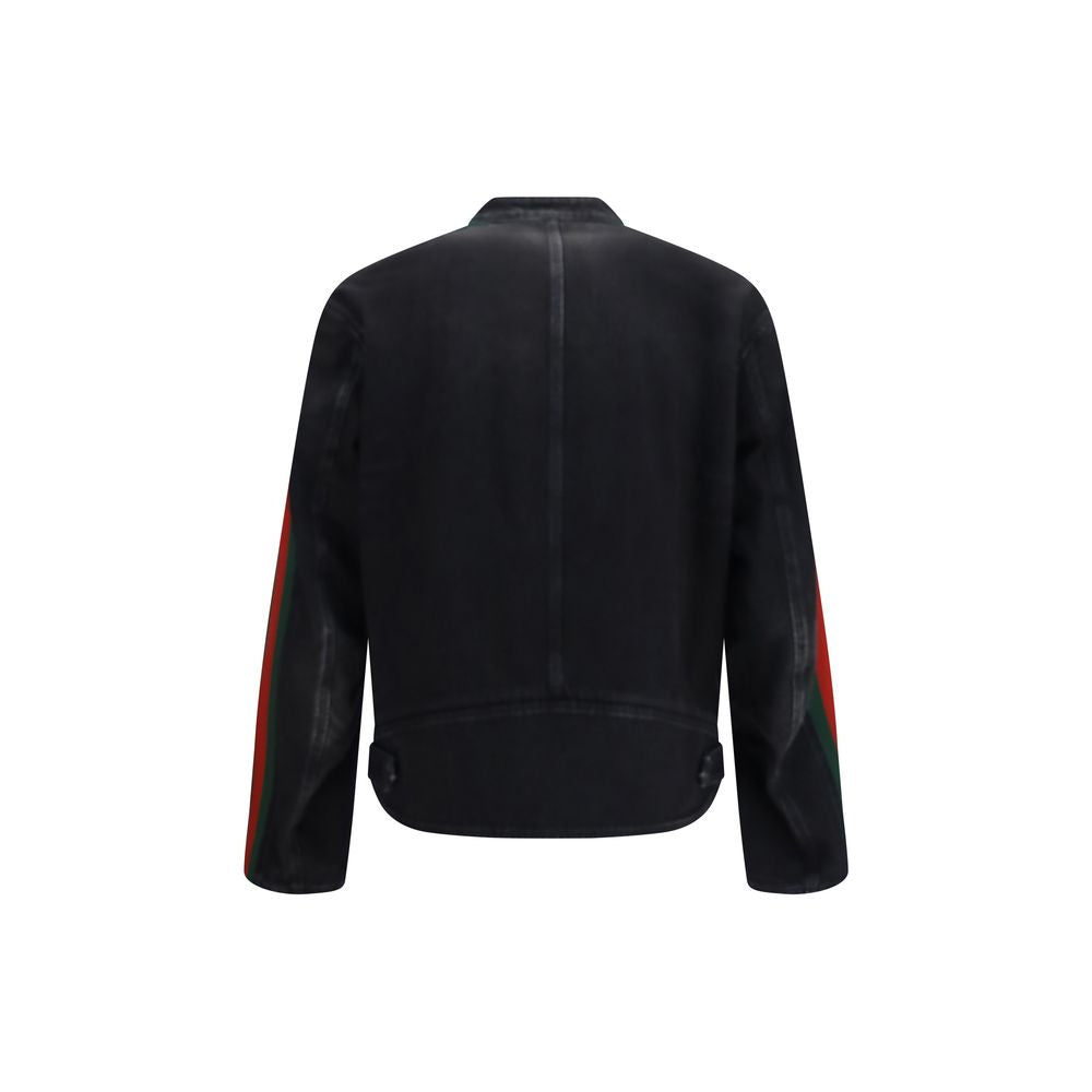 Gucci Schwarze Bikerjacke aus Baumwolle-2