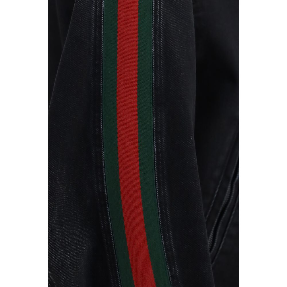 Gucci Schwarze Bikerjacke aus Baumwolle-3