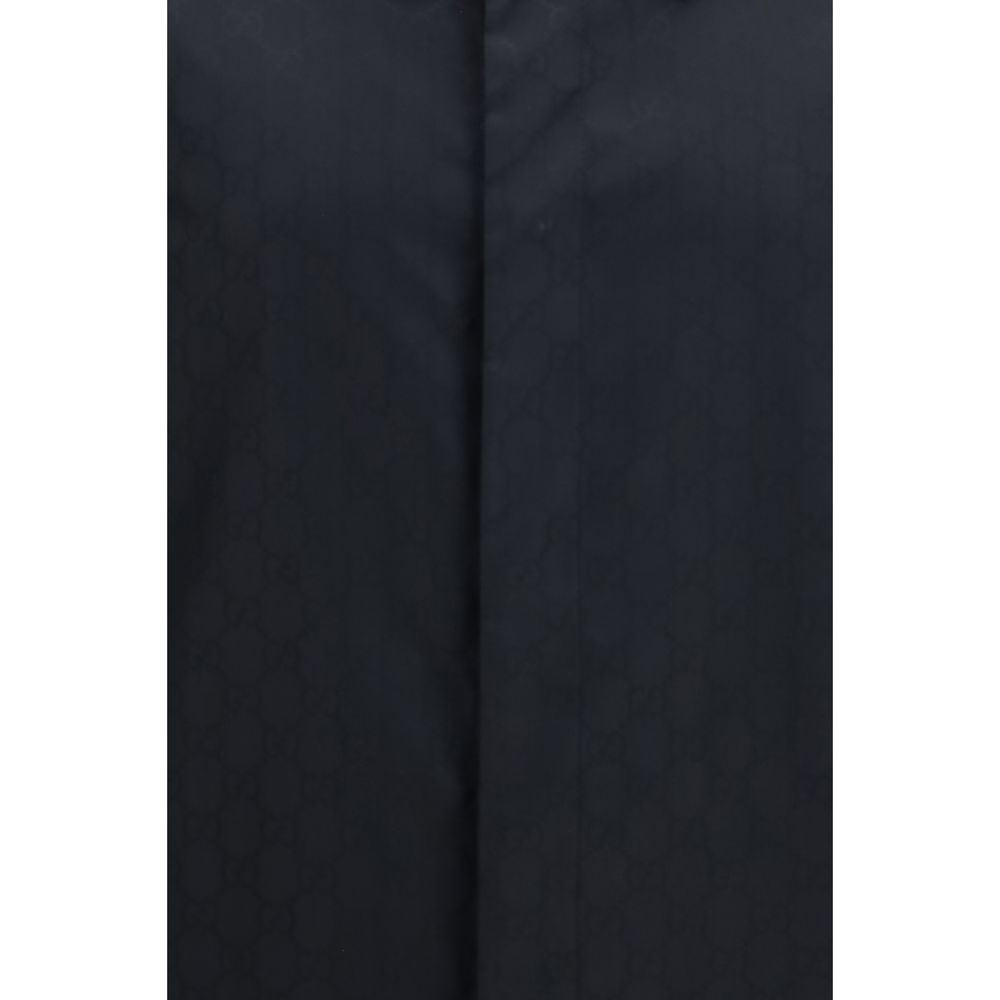 Gucci Schwarze Polyamid-Jacke in voller Länge-3
