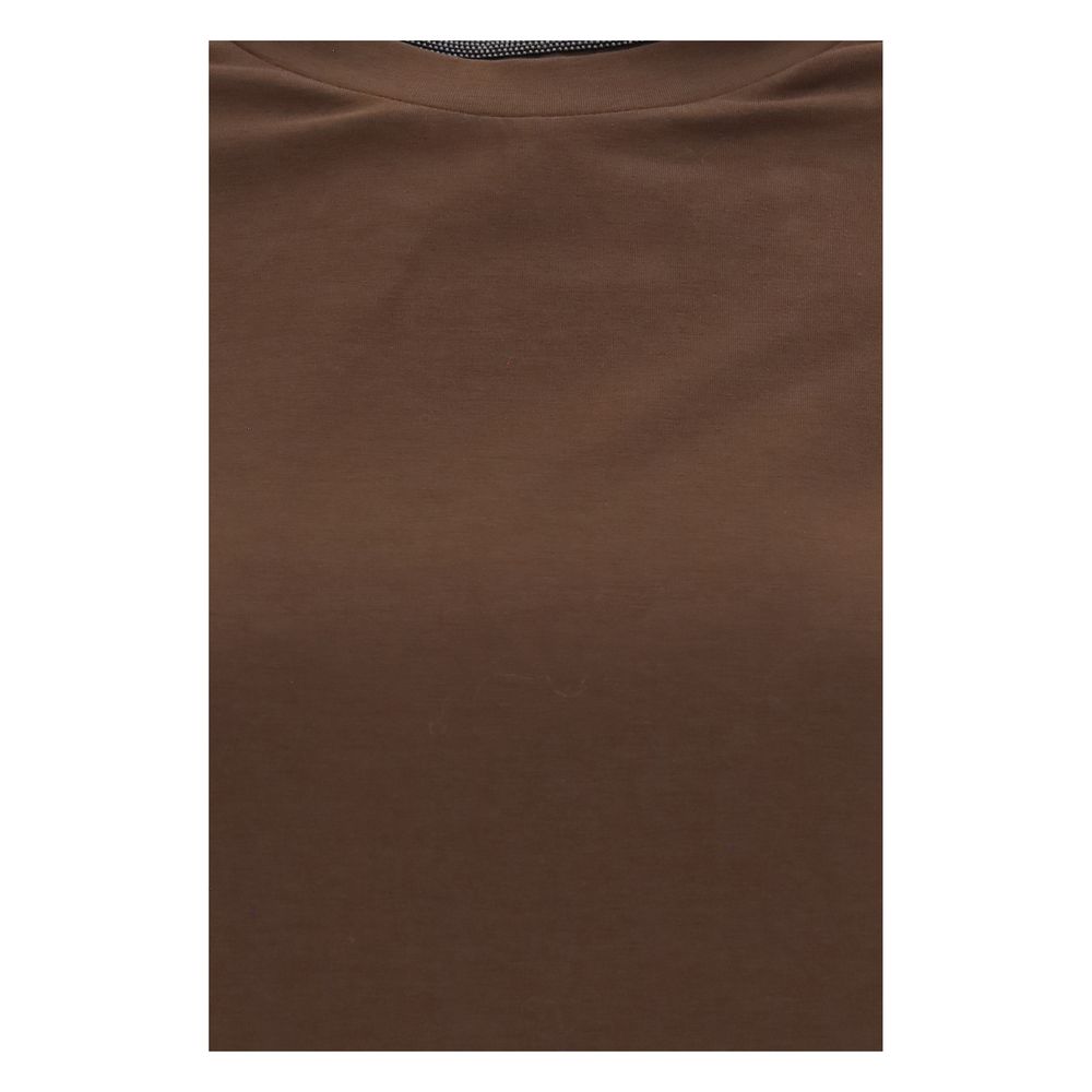Brunello Cucinelli Braunes T-Shirt aus Elasthan-3