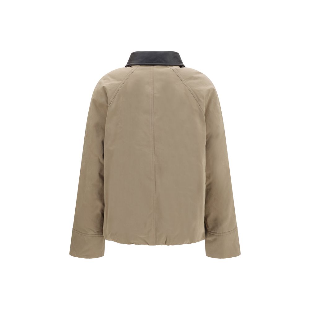 Brunello Cucinelli Beige Baumwoll-Lederjacke-2