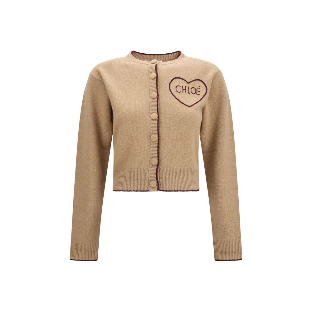 Chloé Beige Woll Cardigan Oves Aries-1