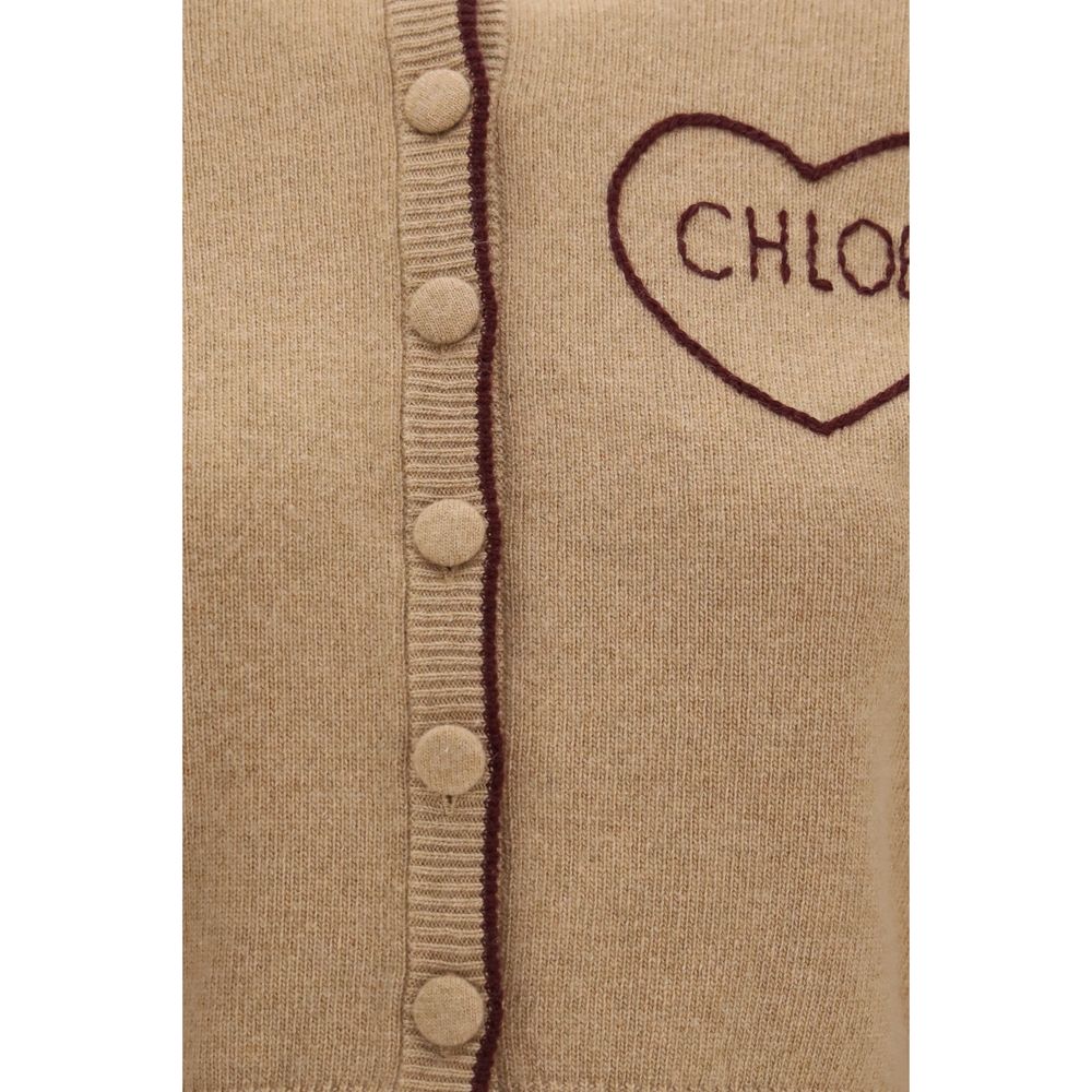 Chloé Beige Woll Cardigan Oves Aries-3
