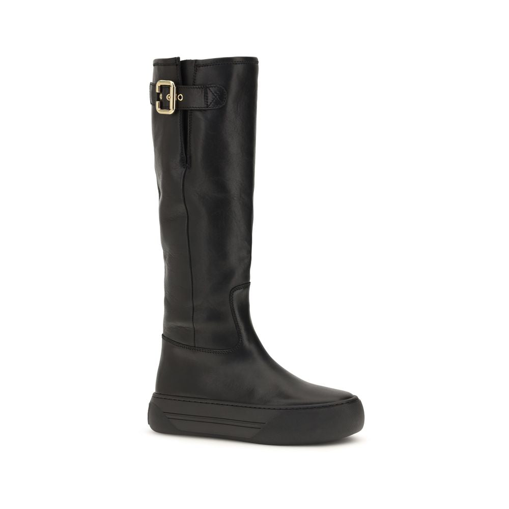 Chloé Schwarze Bos Taurus Kalbsleder Chelsea Boots-2
