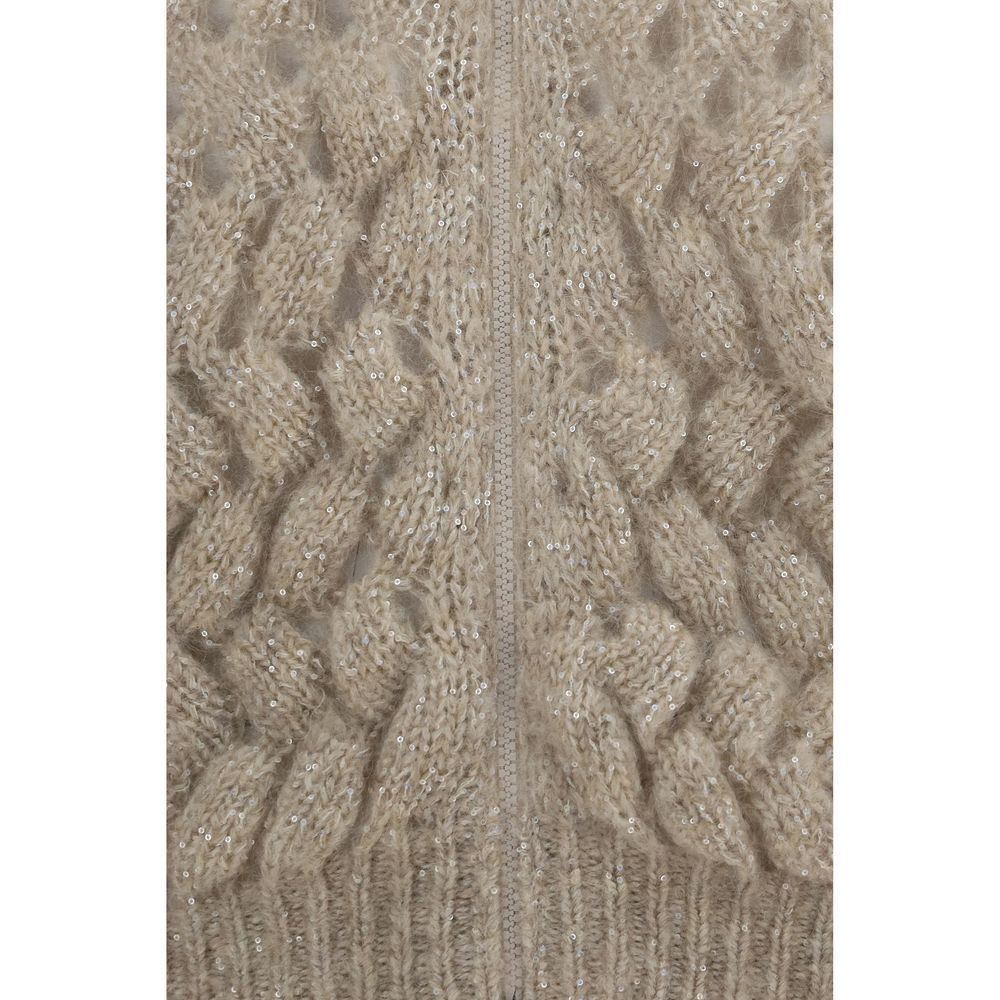 Brunello Cucinelli Beige Woll Cardigan Oves Aries-3