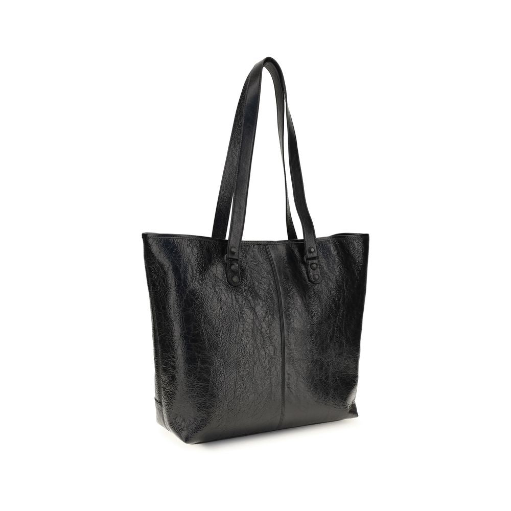 Balenciaga Schwarze Lammleder Schultertasche Ovis Aries Aries-3
