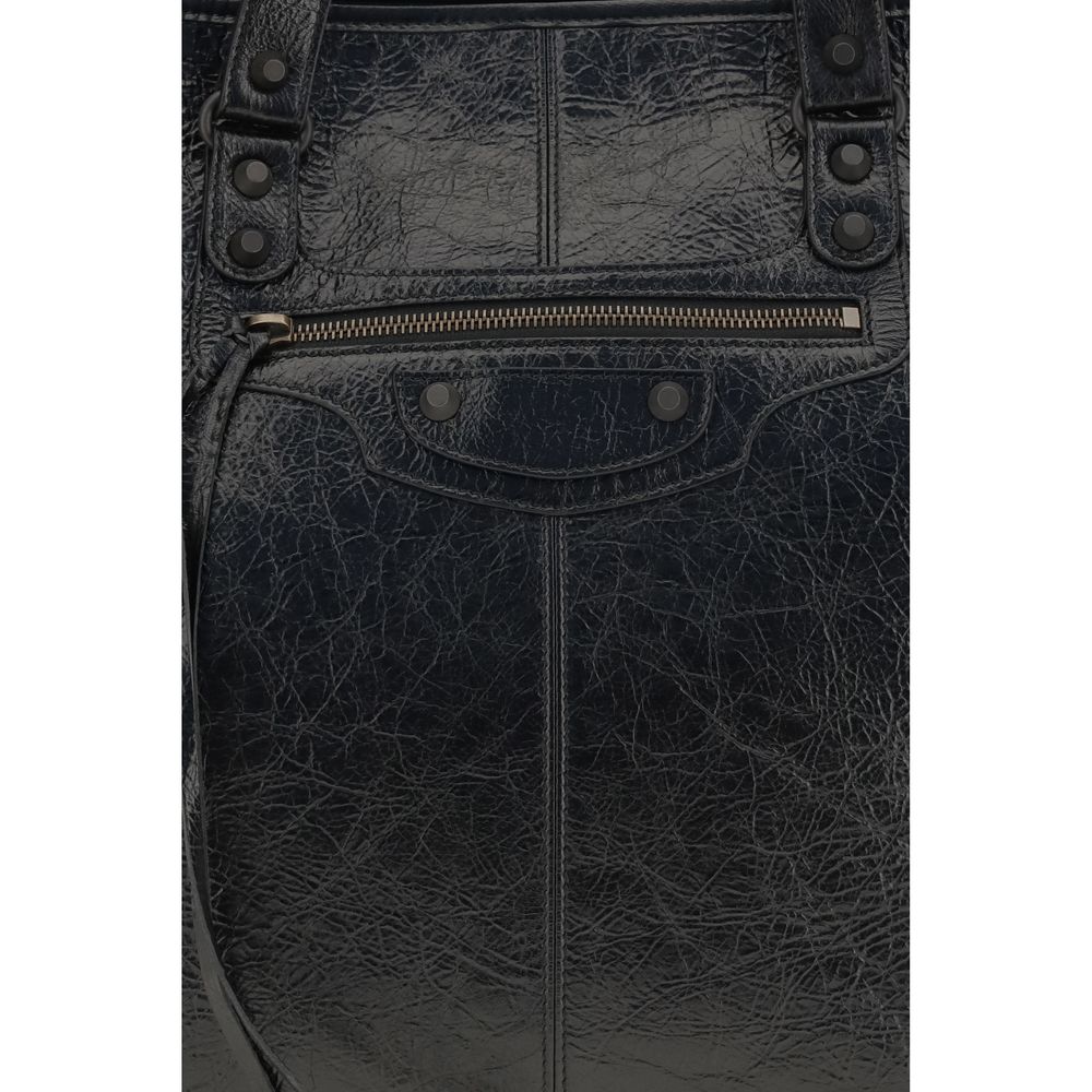 Balenciaga Schwarze Lammleder Schultertasche Ovis Aries Aries-4