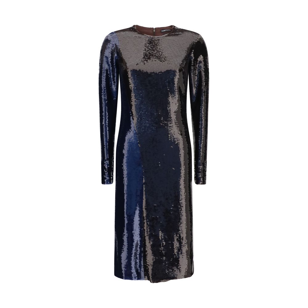 Tom Ford Blaues Polyamid-Cocktailkleid-1