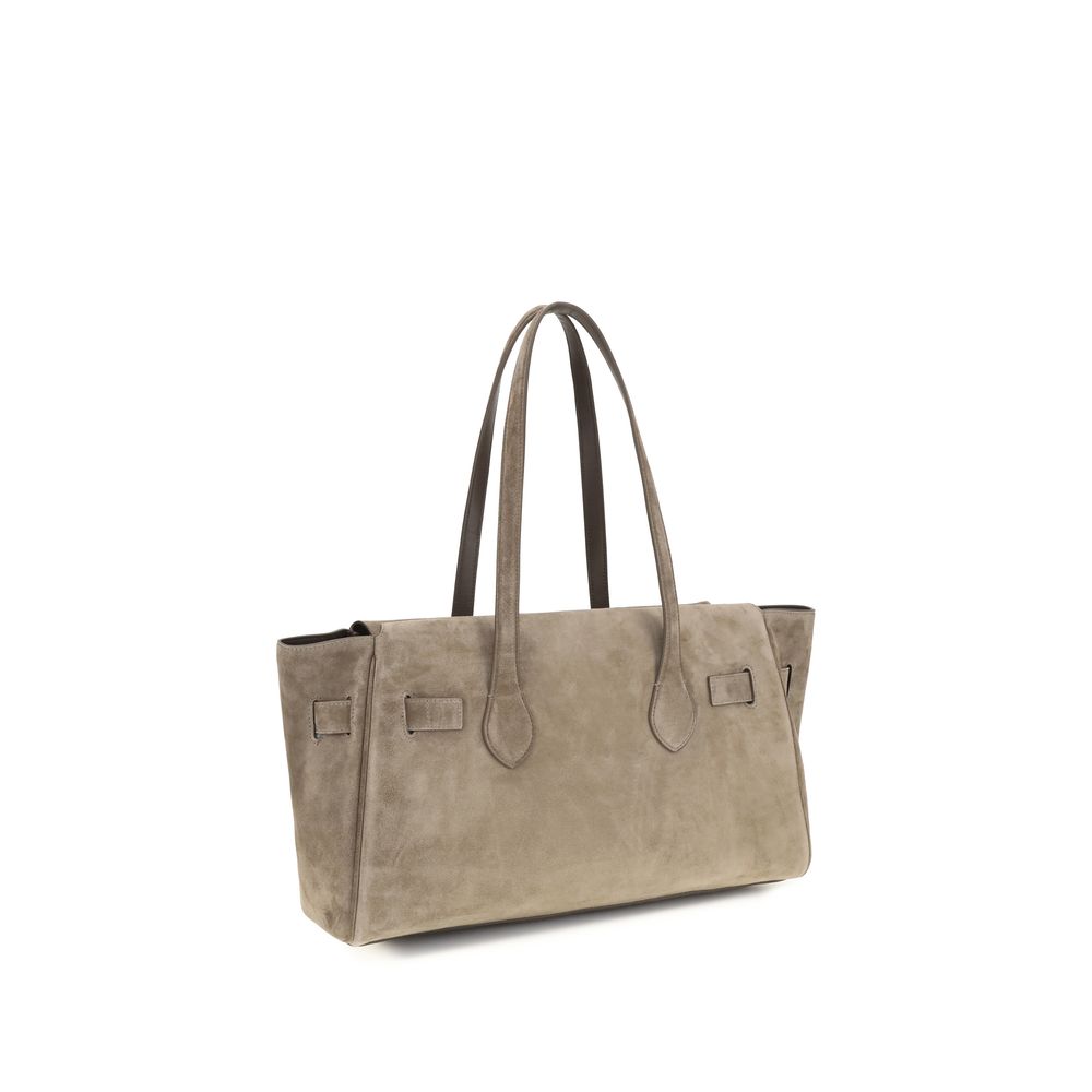 Brunello Cucinelli Braune Kalbsleder Bos Taurus Schultertasche-3