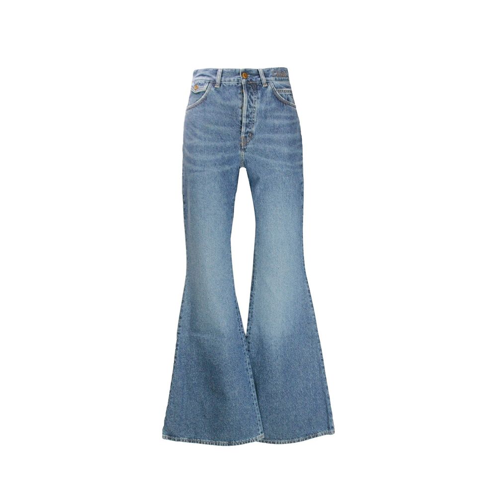 Chloé Blaue Baumwoll-Jeans mit ausgestelltem Bein-1