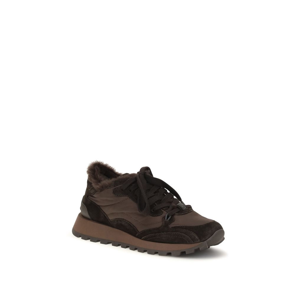 Brunello Cucinelli Schwarze Bos Taurus Kalbsleder Sneaker-2