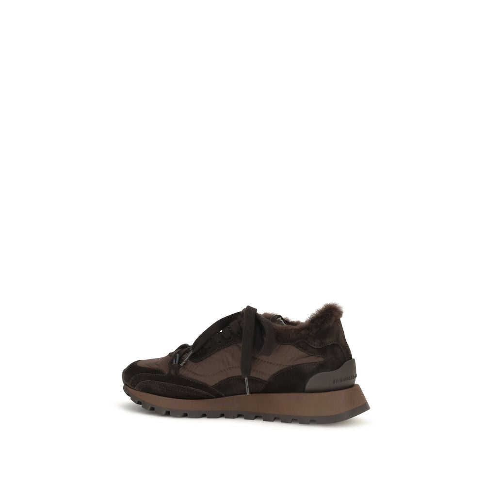 Brunello Cucinelli Schwarze Bos Taurus Kalbsleder Sneaker-3