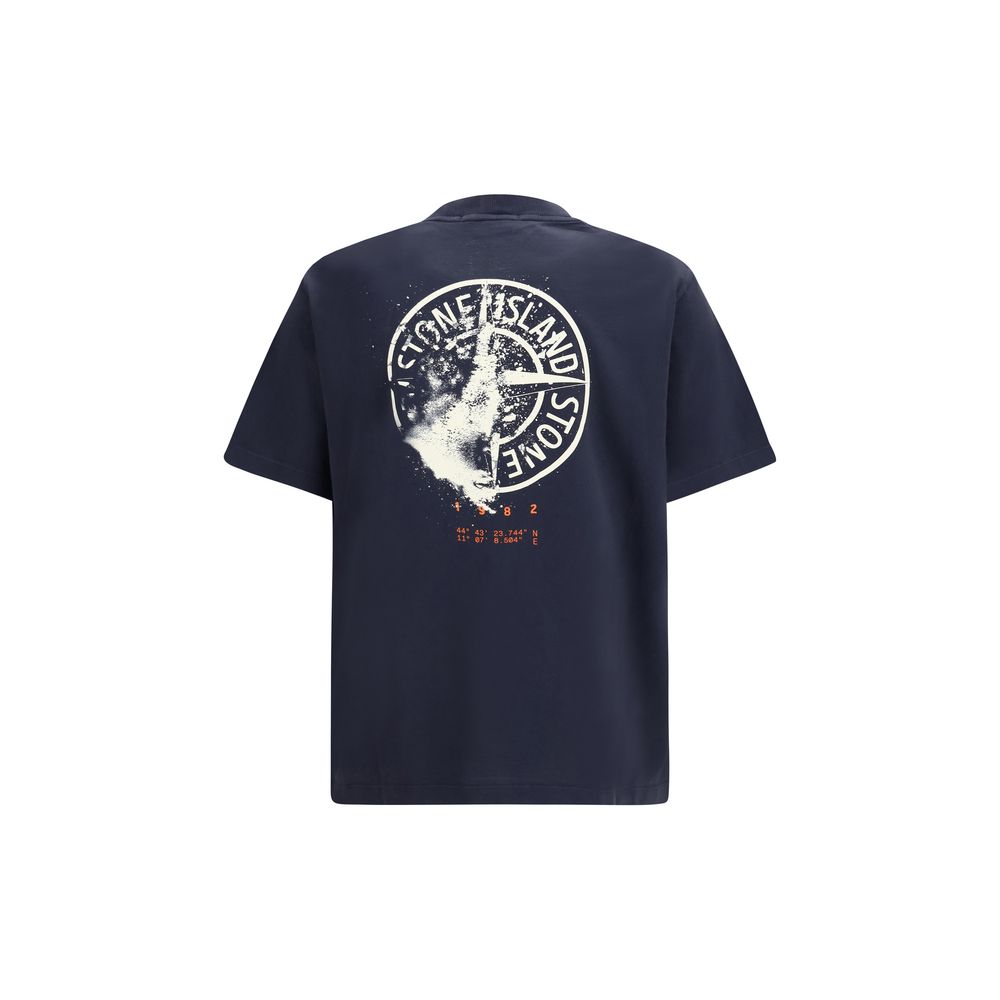 Stone Island Blaues Baumwoll-Sportswear-T-Shirt-2