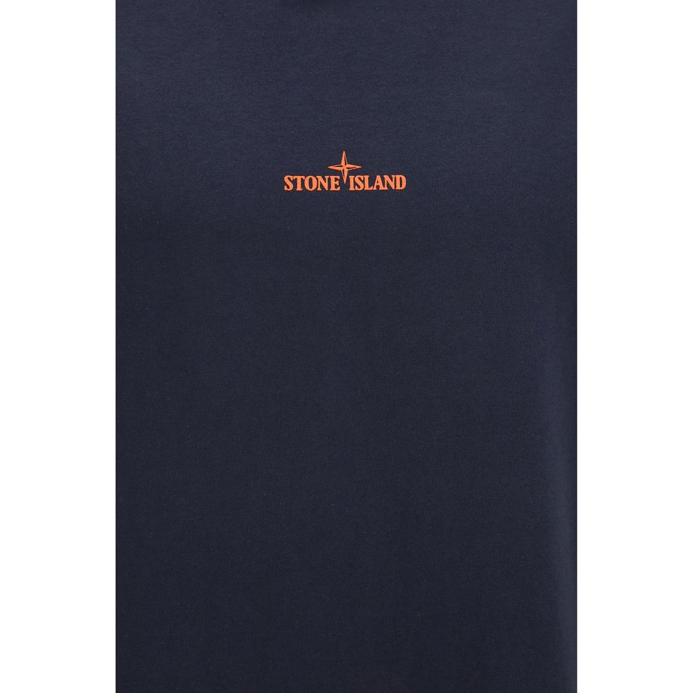 Stone Island Blaues Baumwoll-Sportswear-T-Shirt-3