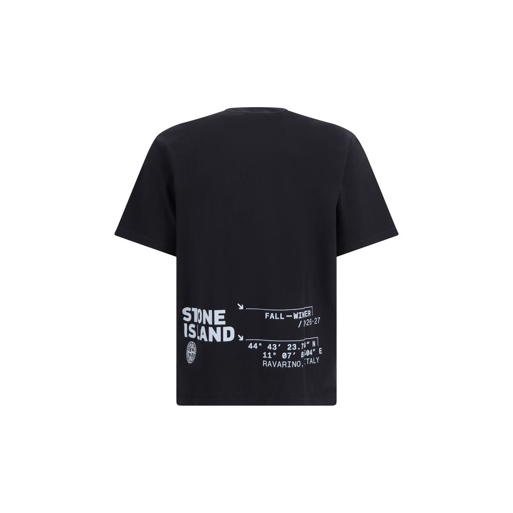 Stone Island Schwarzes Baumwoll-T-Shirt-2