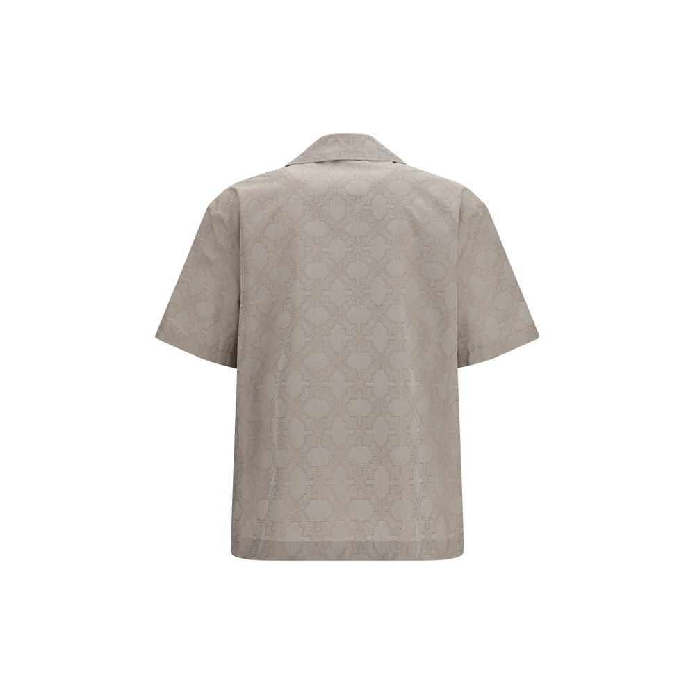 Off-White Beige Cotton Pattern Shirt-2